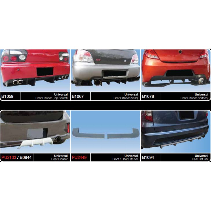 4PCS Universal Front Bumper Fin Canard Splitter Diffuser Valence