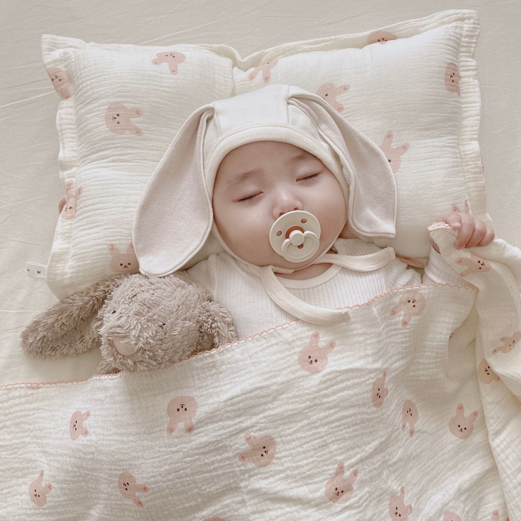 Mybabylive Cotton Baby Blanket Korean Ins Style Cartoon Printed Baby Pure Cotton Yarn Cloth Blanket Cotton Breathable Thin Blanket Baby Air Conditioning Blanket Summer Quilt Shopee Malaysia