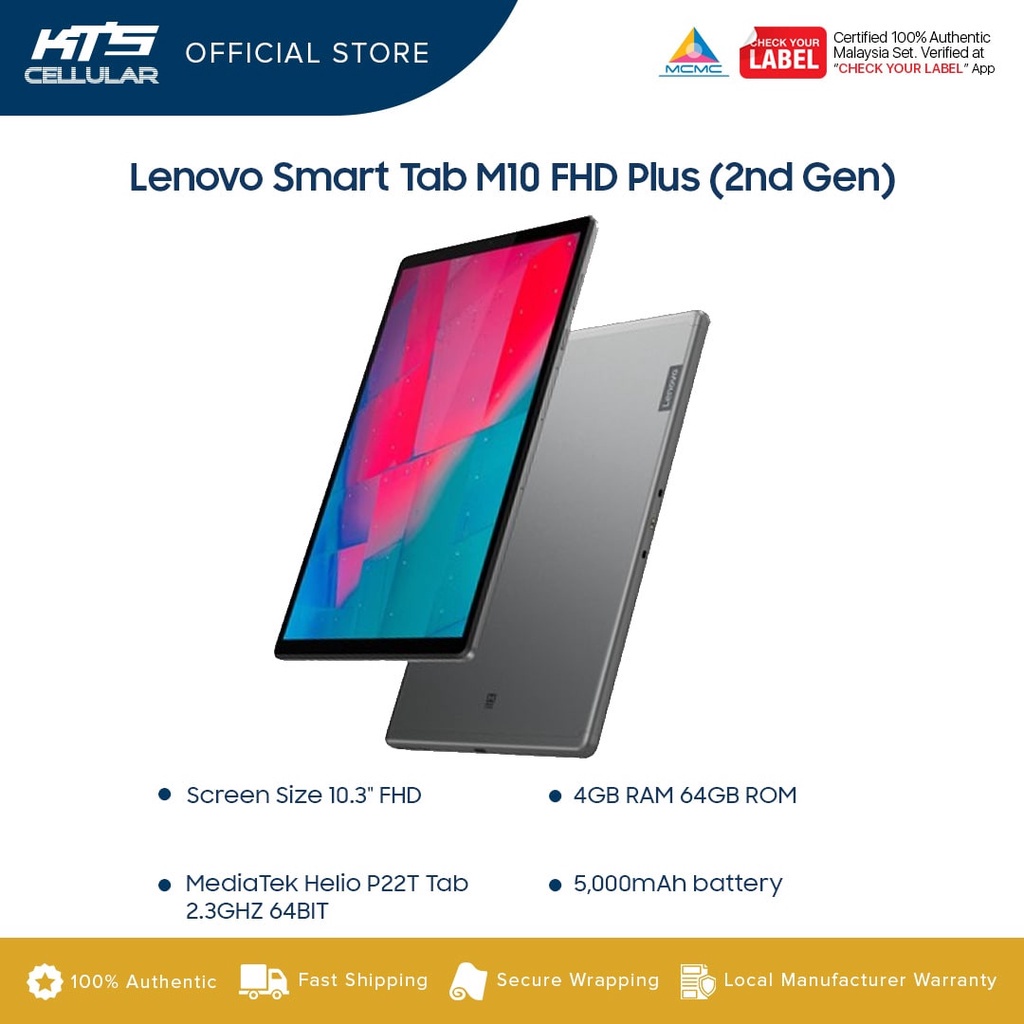 Lenovo Smart Tab M10 FHD Plus 2nd Gen(4GB+64GB) LTE Tablet