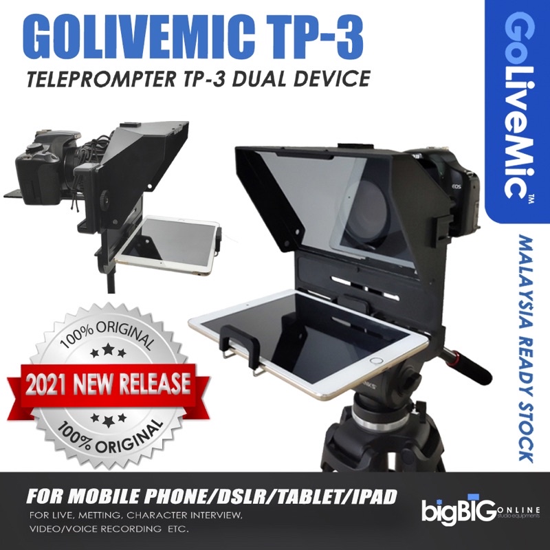 GoLive Mini Teleprompter TP-3 TP3 Autocue for Mobile Handphone and ...
