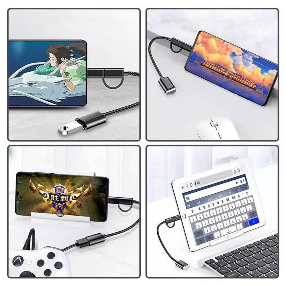 OTG Type C Adapter 2 In 1 Micro Male To USB 3.0 Female Connector Wayar ...