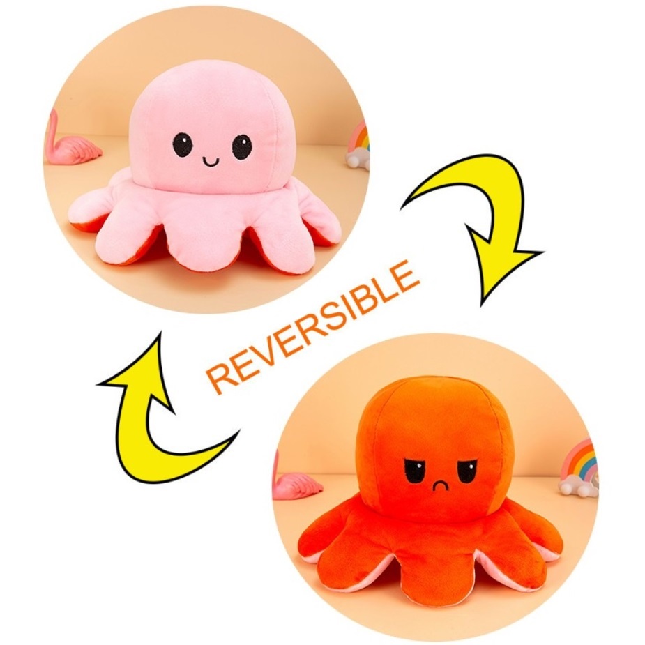 MICOLE HL049 Ready Stock Reversible Double-Sided Angry Octopus Doll ...