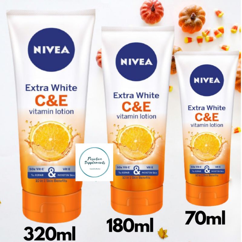 NIVEA EXTRA WHITE C & E VITAMIN LOTION 70ML / 180ML / 320ML | Shopee ...