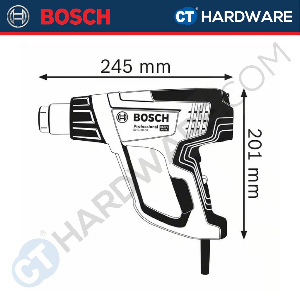  Foto zu BOSCH GHG 20-63 PROFESSIONAL CORDED HEAT GUN / HOT AIR GUN 2000W 