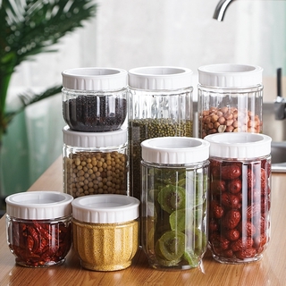 460/700/1300/1800ML Food Storage Container Transparent Sealed Cans Jars  with Lid Cookie Jar Kitchen Jars Multigrain Storage Tank - AliExpress