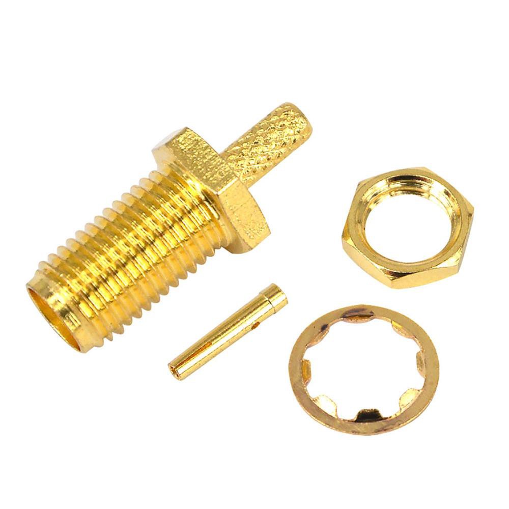 10-Pack SMA Male Plug 90° Right Angle Crimp Connector For RG174, RG316, LMR100 Cable