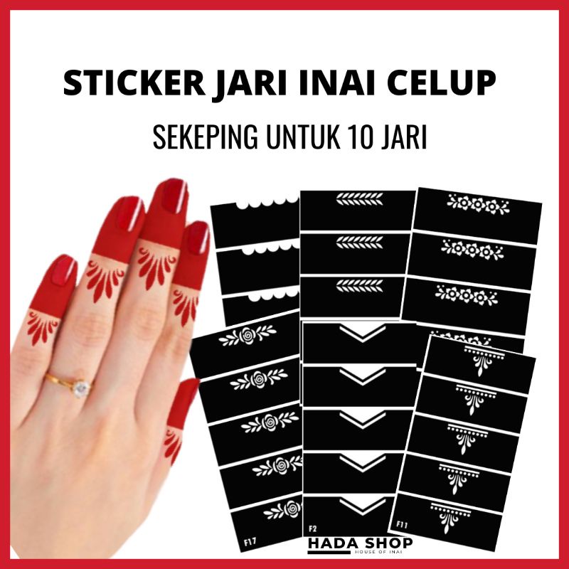 Sticker Inai Celup / Finger Capping Inai ( Sekeping RM4 untuk 10 Jari ...