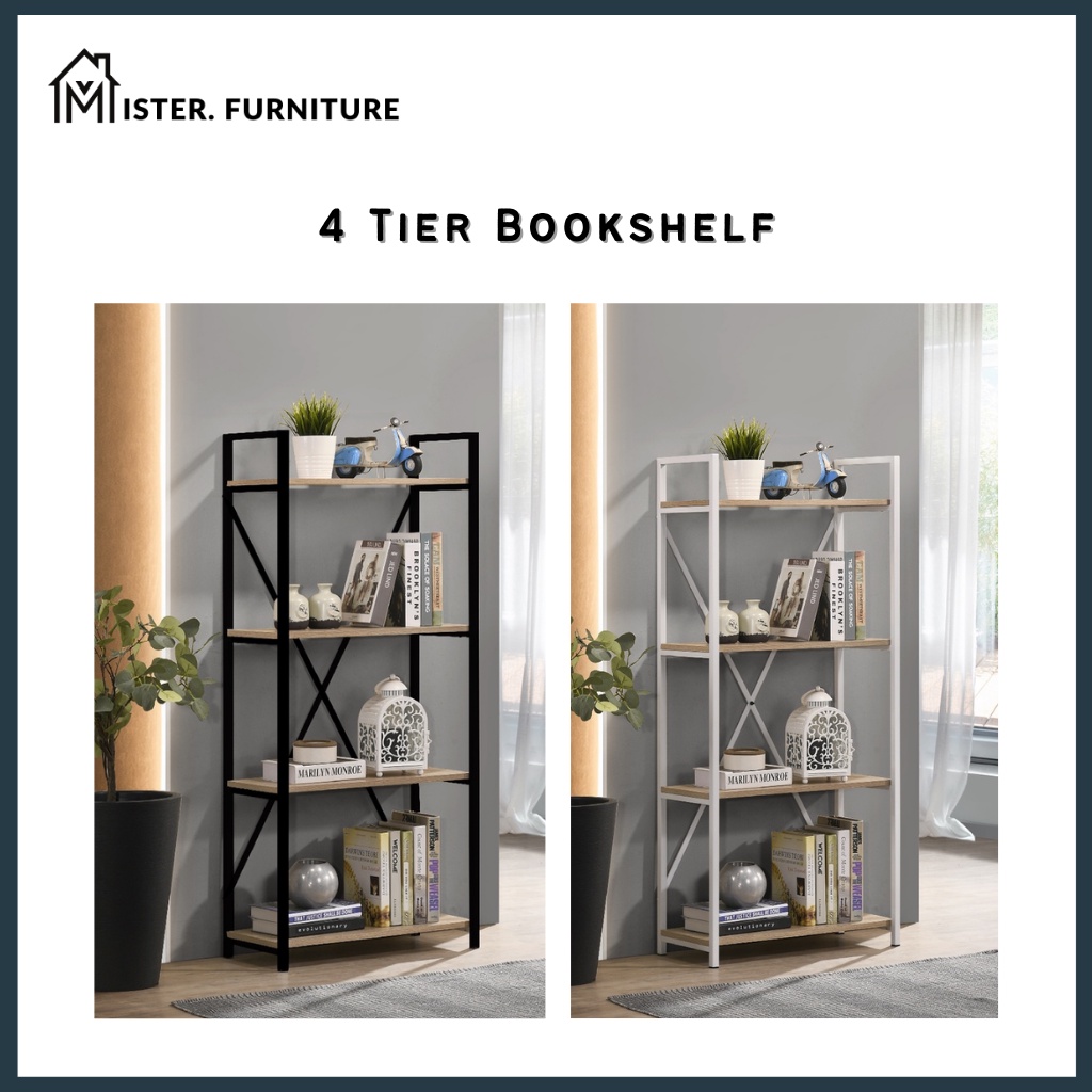 RUKI 4 Tier Rack Metal Rack Display Cabinet Display Rack Book Rack ...