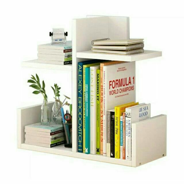 Sturdy Wooden Table Top Book Rack Book Shelf Table Organizer (Rak Buku ...