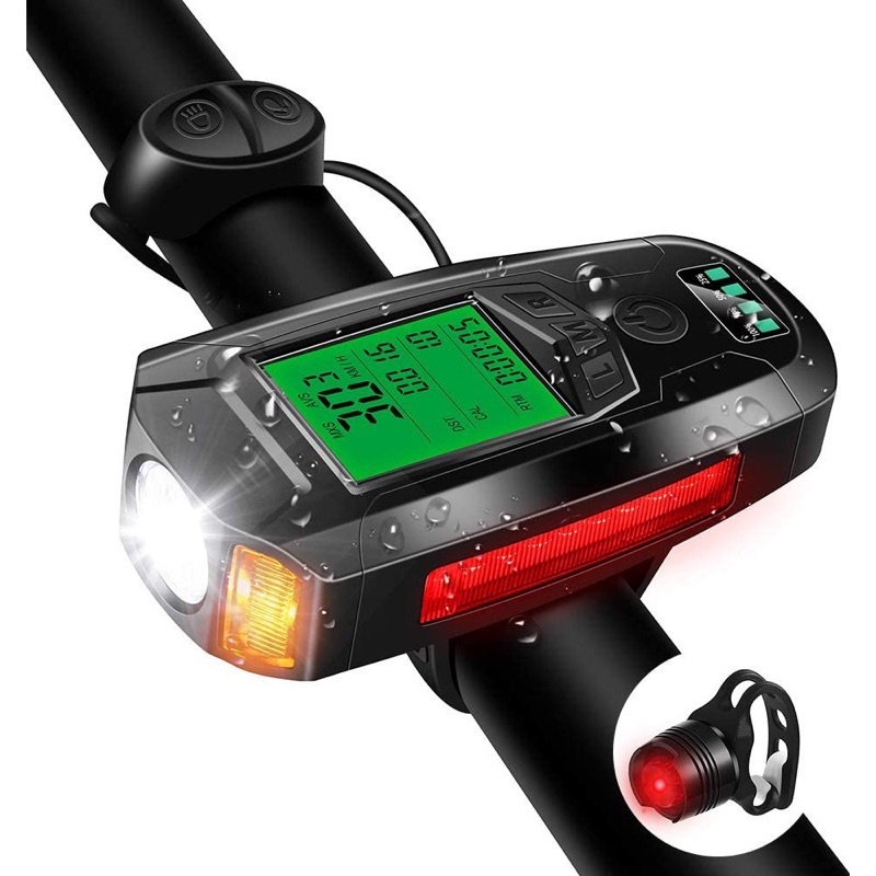 Ready Stock DETENG Bike Light Set with Bike Speedometer USB Rechargeable Bicycle Computer with Loud Bike Bell Headligh Shopee Malaysia