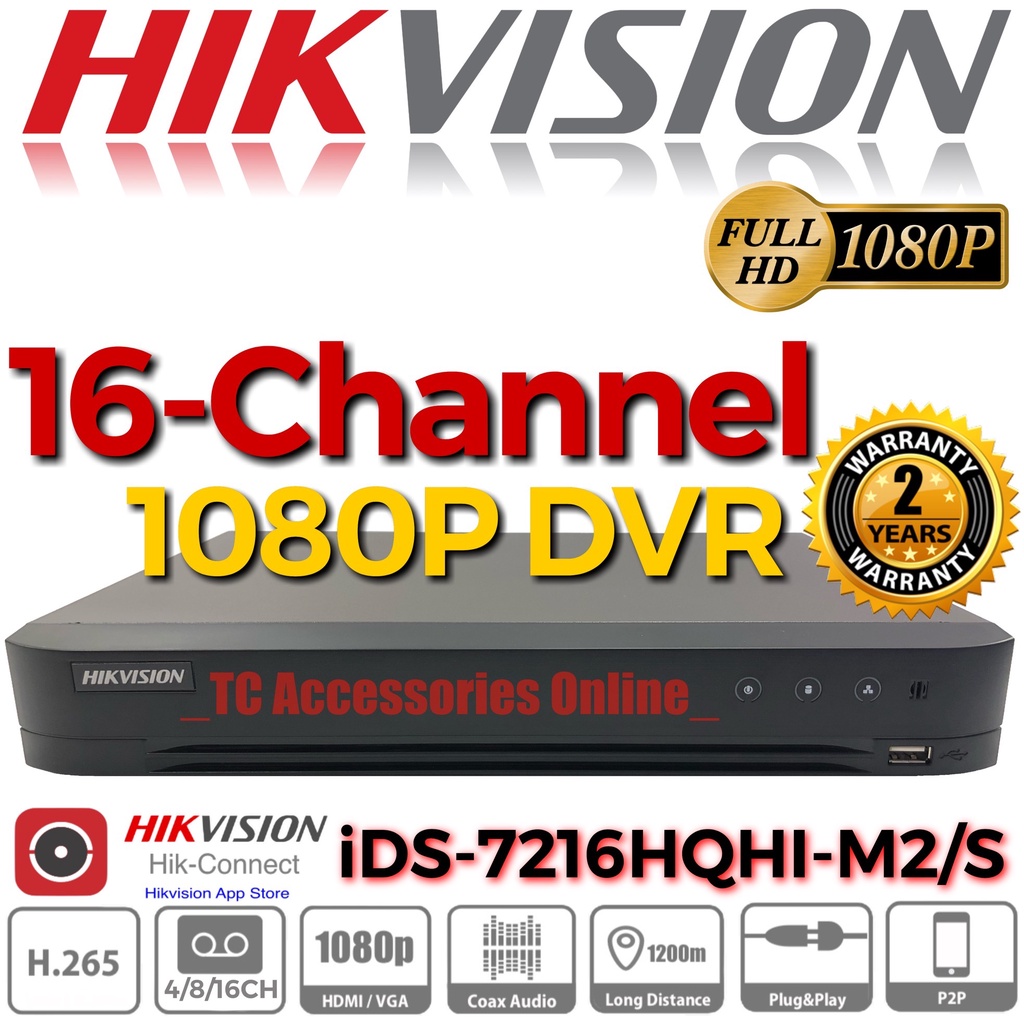 HIKVISION 16-CHANNEL 1080P 2-HDD DVR HIK 2MP TURBO HD 4.0 CCTV DS