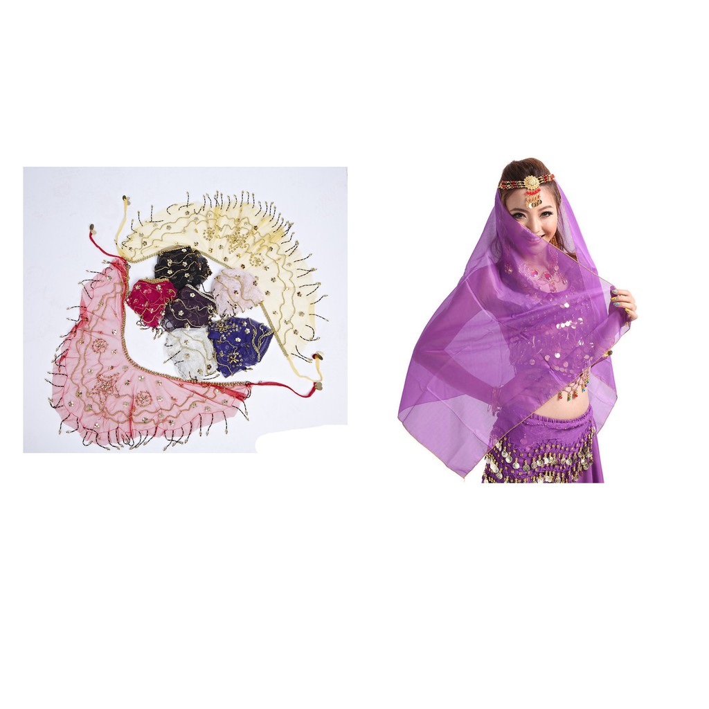 Belly Dance Accessories Head Scarf Shawl And Face Veil Shopee Malaysia