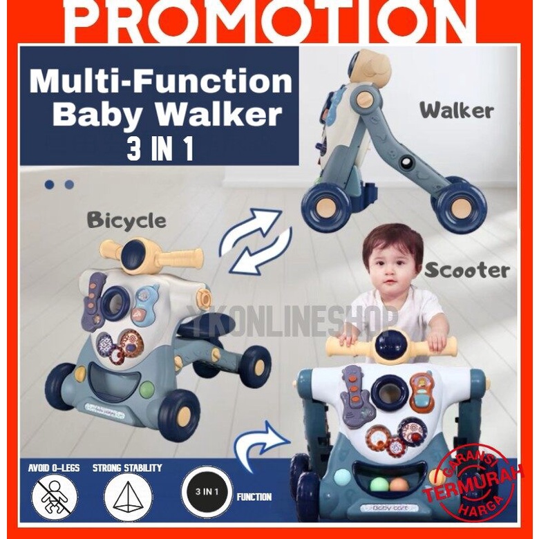 SHIP FROM KL Baby Walker 3in1 Multi Function Music & Toys Push Walker