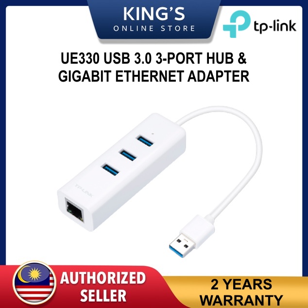 UE330  USB 3.0 3-Port Hub & Gigabit Ethernet Adapter 2 in 1 USB