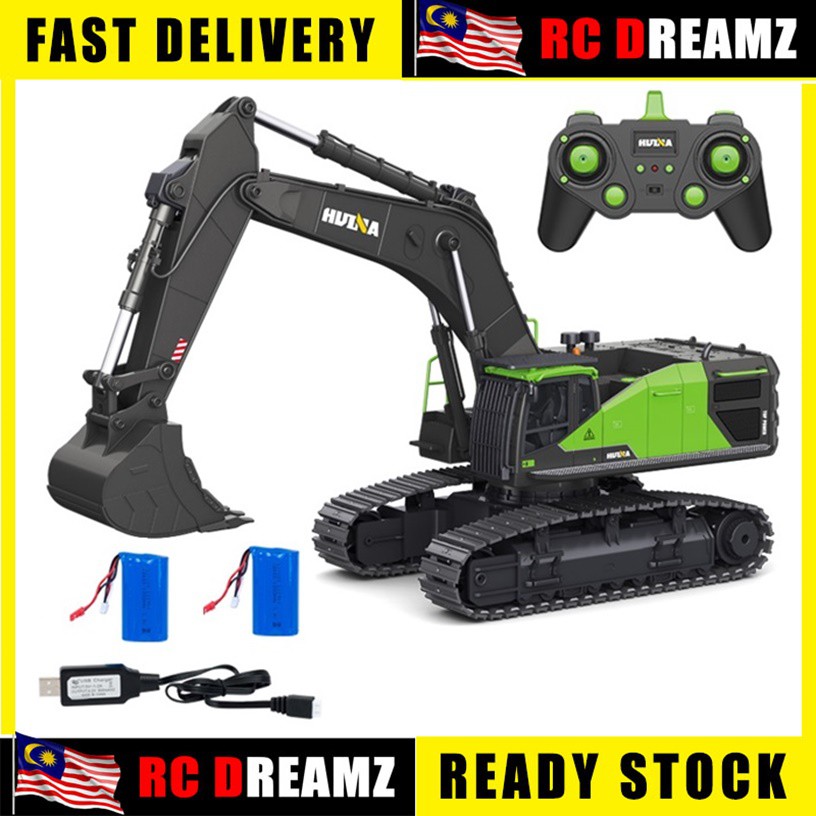 HUINA 1593 RC Excavator *Original* 2.4G 22 Channel Scale 1/14 Alloy ...