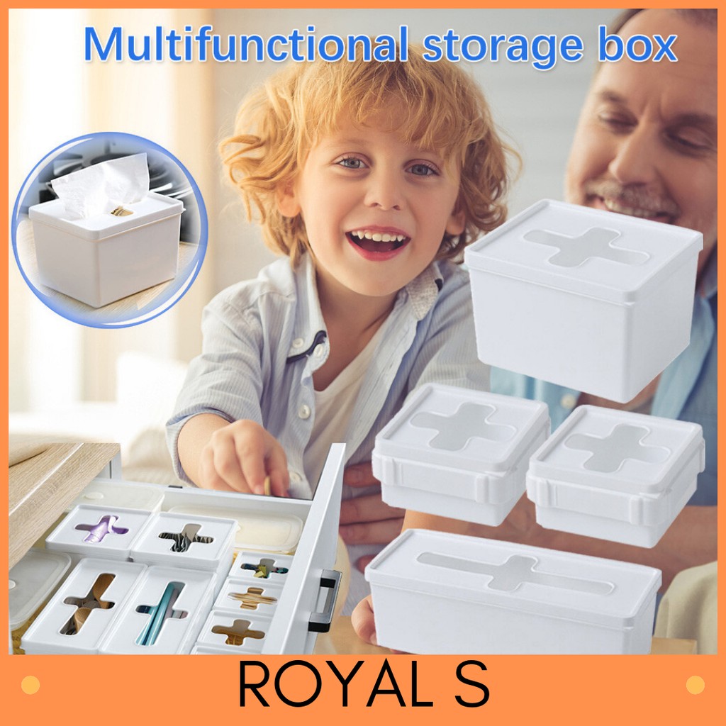 [Malaysia Ready Stock] cross storage box with lid drawer storage box