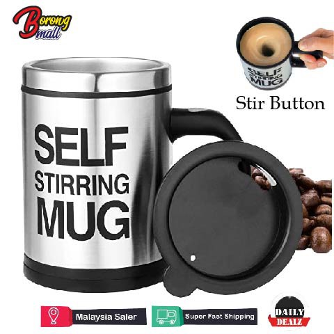 400ml Automatic Self Stirring Mug Cup Stainless Steel Coffee Mixing Mug  Cawan Kacau Automatik