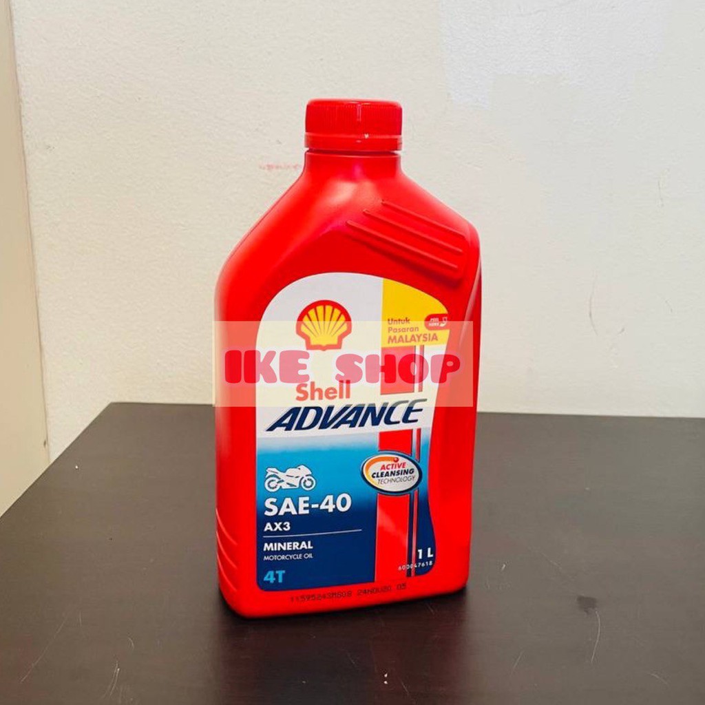 Shell Advance AX3 SAE-40 (1L) - Premium Mineral, Minyak Hitam Motor/4T ...
