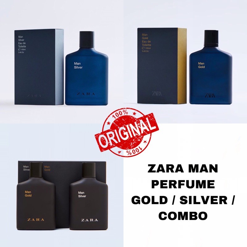 [ORIGINAL] ZARA MEN PERFUME MAN GOLD / MAN SILVER / COMBO Shopee Malaysia