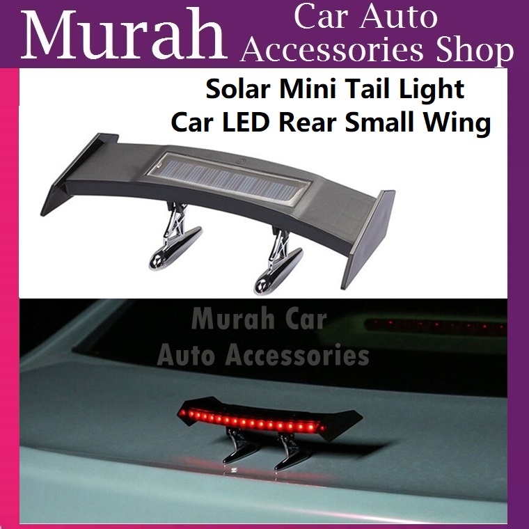 LED Solar Powered Mini car rear spoiler Car Tail Light 20W Trunk ...