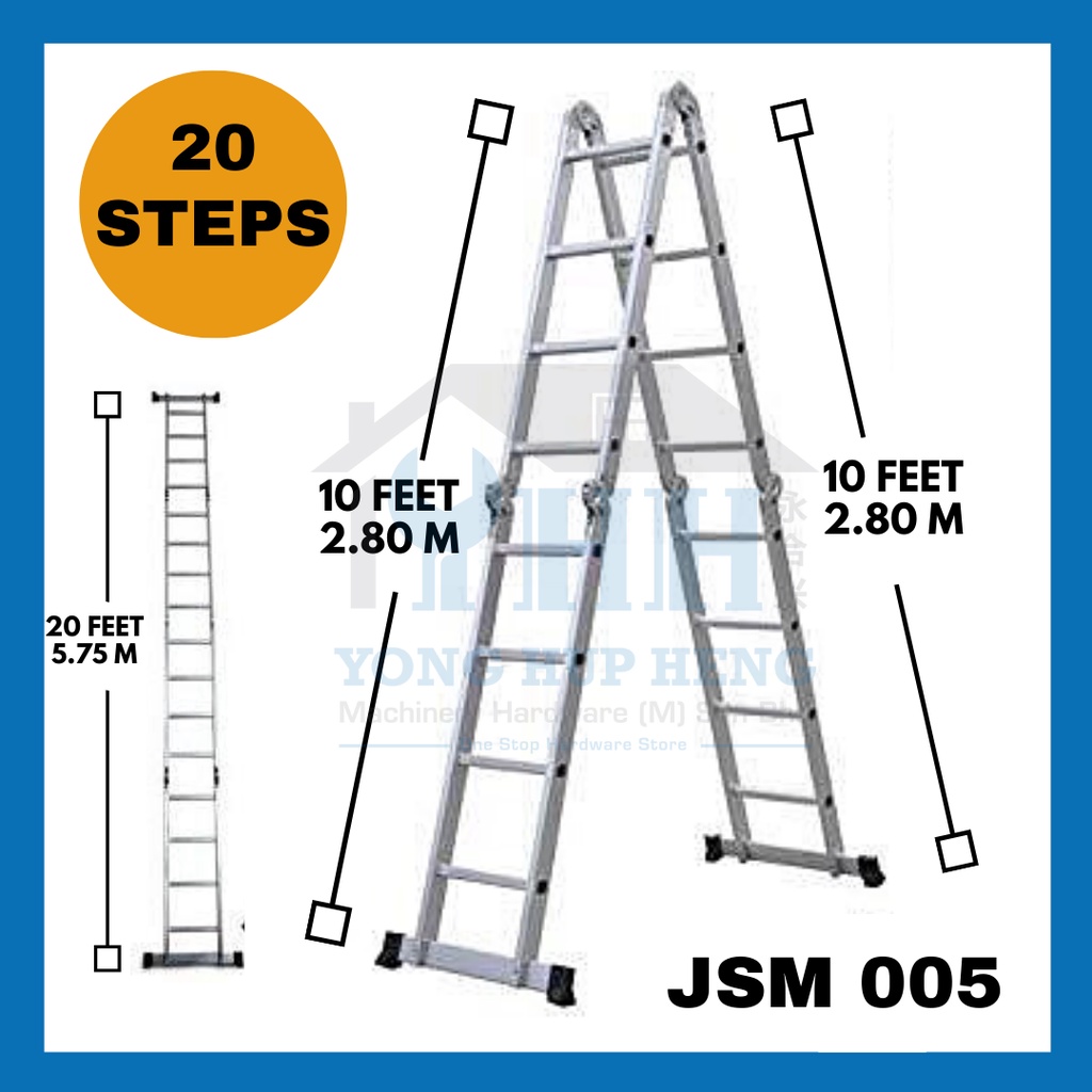 💥FREE SHIPPING💥Strongman 8~24 steps Heavy Duty Aluminium Ladder ...