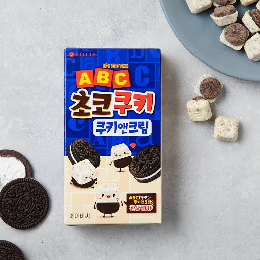🇰🇷 Korea Lotte ABC Chocolate Cookie & Cream 43g /ABC Choco Cookie 50g ...