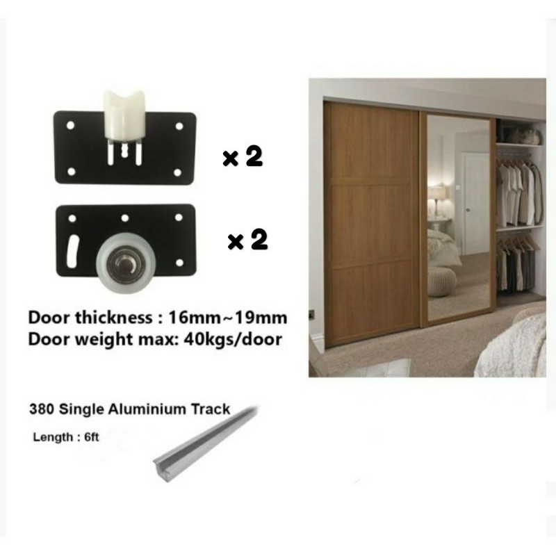 Quality Wardrobe Closet Cabinet Sliding Door Roller for Aluminum Rail ...