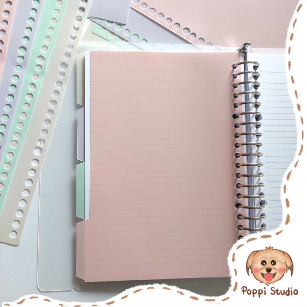 Pastel Color Binder Divider Size A5 B5 Loose Leaf Diy Binder