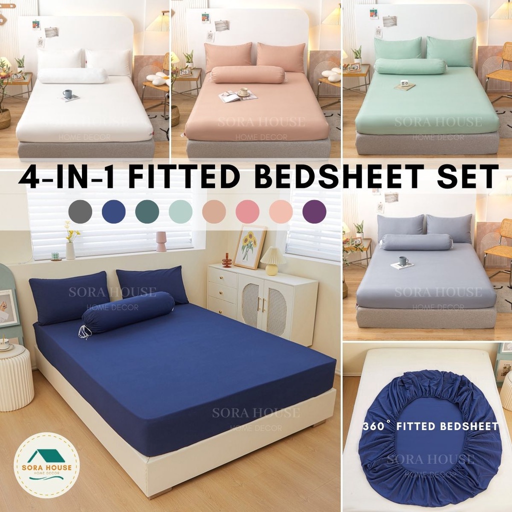 [BBP#1] PLAIN COLOR COTTON CADAR BEDSHEET SET CADAR MURAH GETAH ...