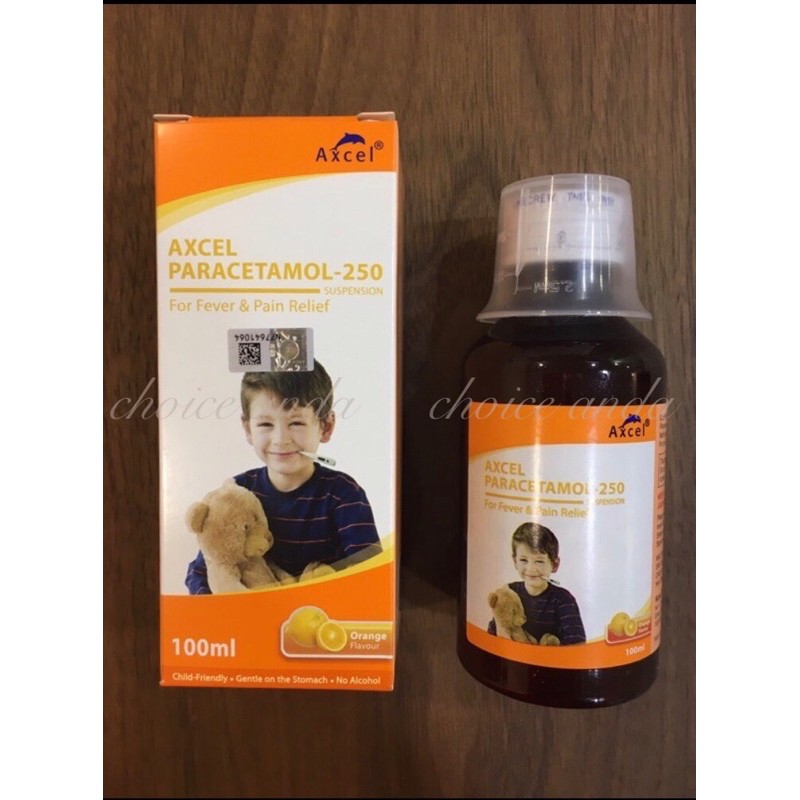 ORANGE Flavour Axcel Paracetamol250 Suspension (100ml) Paracetamol