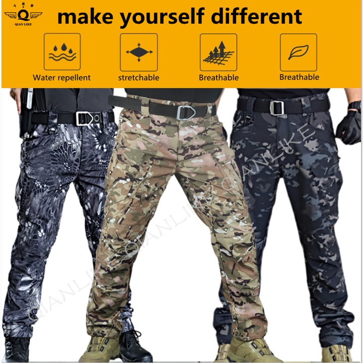Men’s Camo Cargo Shorts | Military Army Ripstop | Belted Style | Sizes 28-44