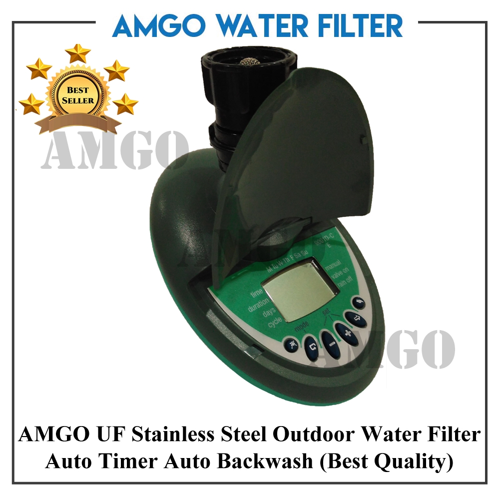 AMGO UF Membrane Stainless Steel Outdoor Water Filter Auto Timer,Auto