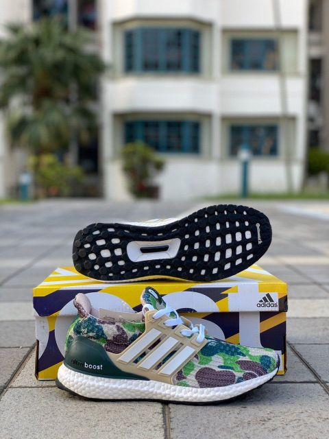 ADIDAS ULTRABOOST x BAPE Green Camo Shopee Malaysia