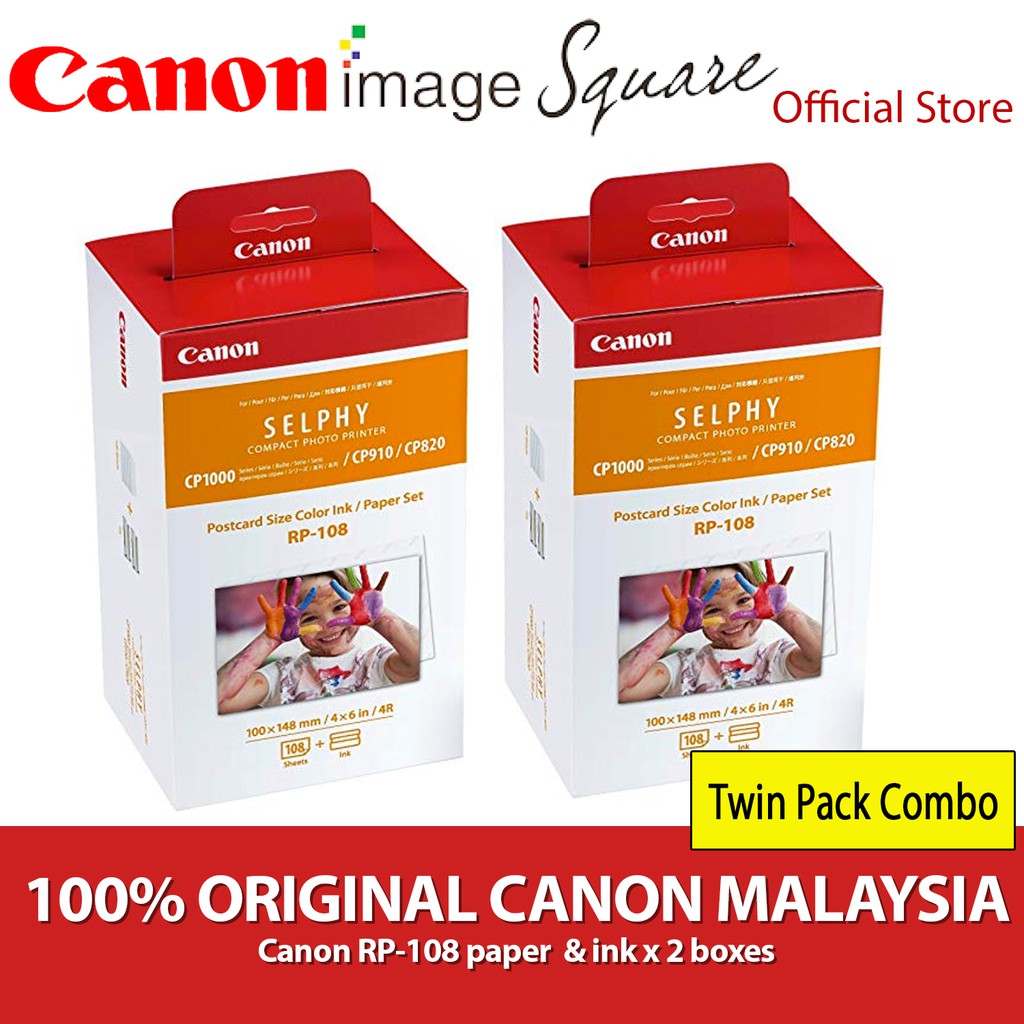 Canon RP-108 RP108 Color Ink & 4R Paper Set For Selphy printer CP910 ...