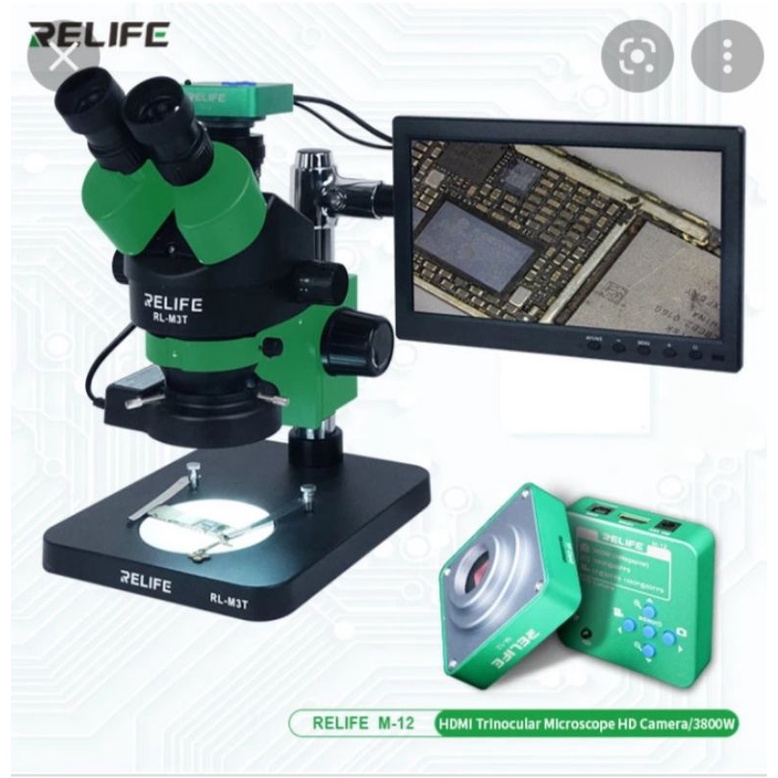 RELIFE Microscope RL-M3T trinocular HD stereo | Shopee Malaysia