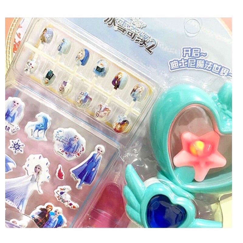 Princess Frozen Elsa And Anna Sophia Makeup Toy Nail Stickers Mermaid Mickey  Minnie Sticker Toys For Children Girl Gift