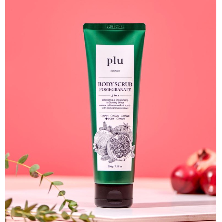 PLU body scrub 200ml white musk / rosemary herb / coconut / berry mix