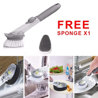 Automatic Liquid Adding Dishwashing Brush With Removable Dispense