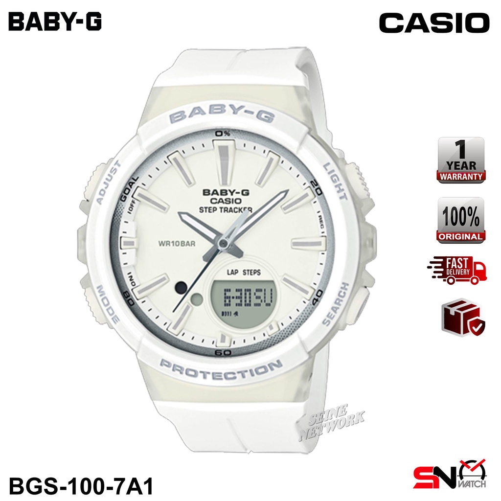Casio Baby G BGS 100 Step Tracker Series Analog Digital Resin Band Women Sport Watch Jam Tangan Perempuan Shopee Malaysia