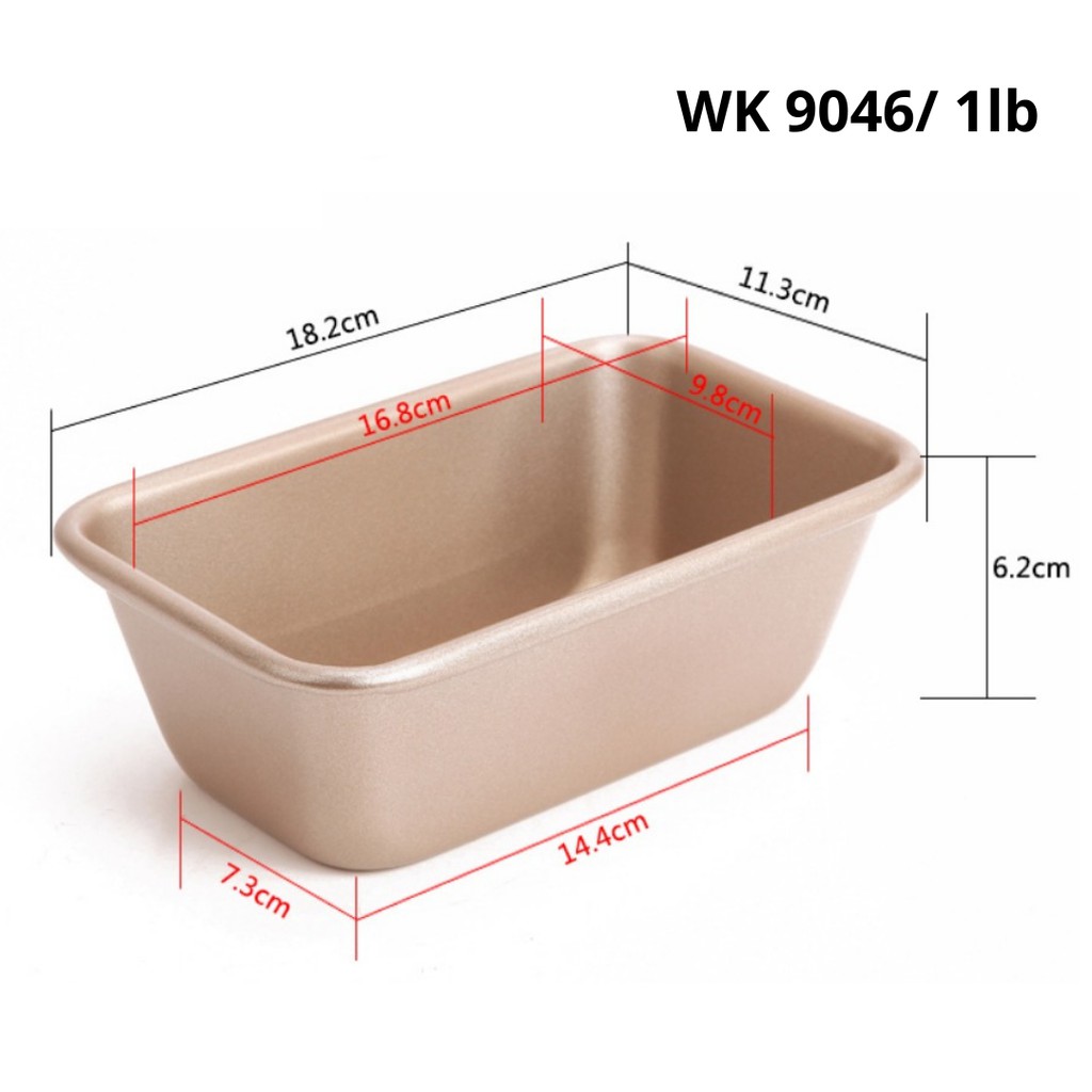 Chefmade 1lb or 2lb Rectangle Loaf Pan Non-Stick Oblong Bread Loaf