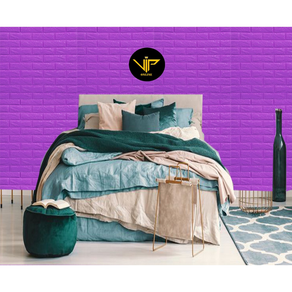 UNGU Vip Wallpaper Foam Brick Dark Purple Color Premium Wallpaper ...