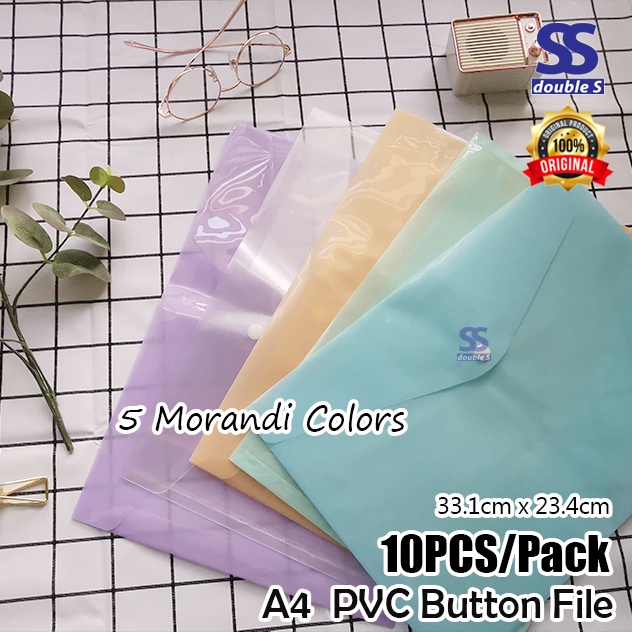 A4 Plastic Button Files 10PCS/Dokumen Folder Plastik A4/Poket Fail ...