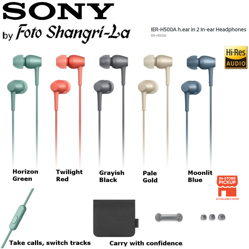 Sony IER-H500A Hi-Res h.ear in 2 In-Ear Earphone Crystal Audio with Mic ...