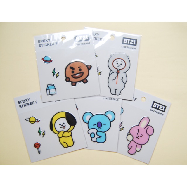 Official BT21 LINE FRIENDS EPOXY Sticker | Shopee Malaysia