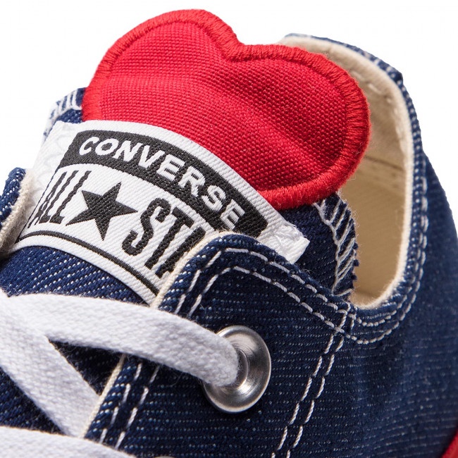 Converse Chuck Taylor All Star Denim Love Indigo Enamel Red White 163308C Shopee Malaysia