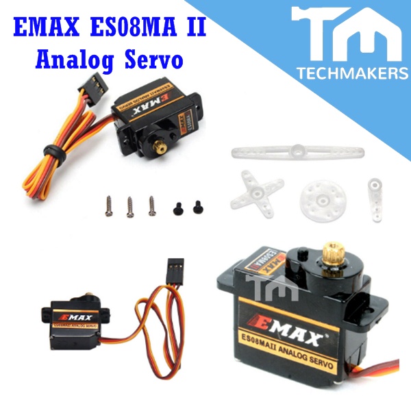 EMAX ES08MA II Mini Metal Gear Analog Servo 12g 1.8kg 10sec For RC ...