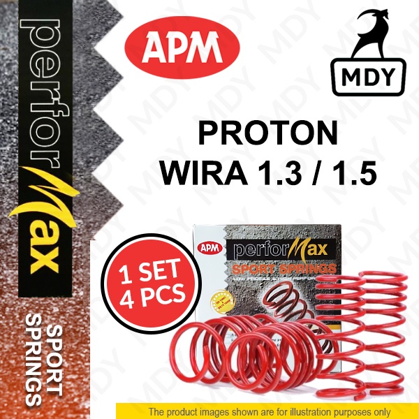 APM PERFORMAX Proton Wira 1.3 / 1.5 1993 - 2009 Lowered Sport Spring ...