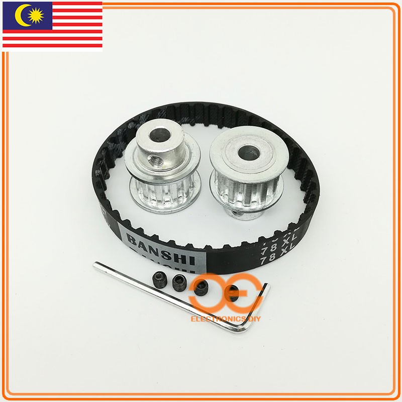 Aluminium GT2 Timing Belt And Pulleys For Servo Motor DIY Motor [Timing Belt untuk Servo Motor