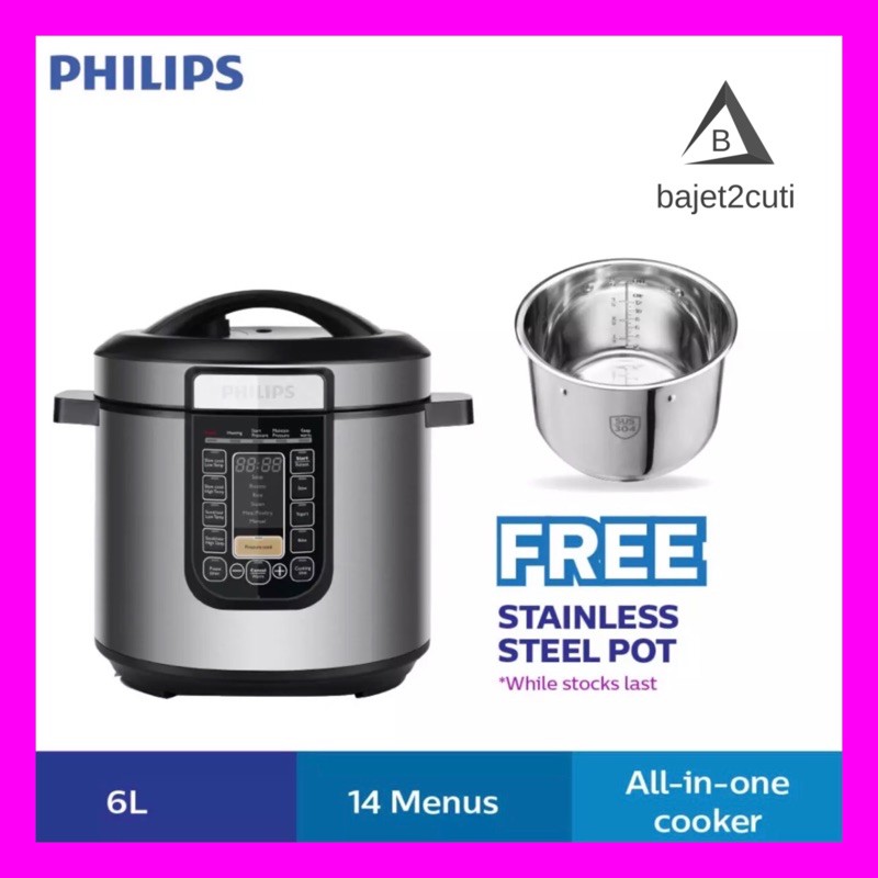 Philips HD2137 All In One Pressure Cooker HD2137 HD2778 Free