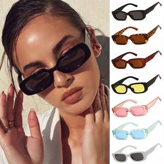 One Piece Small Rectangle Leopard Sunglasses For Women New Fashion